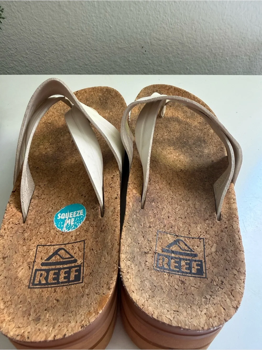 Reef vista higher Lennox size 8 Two-Tone Platform Slide Sandal in Cream and Tan